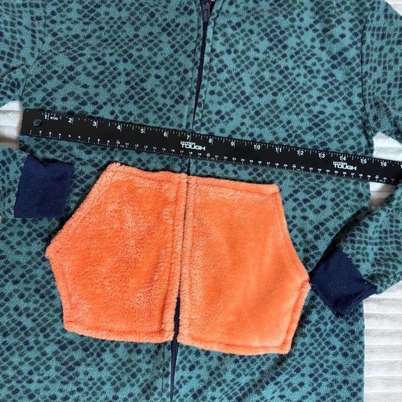 Cat Jack Hooded Dinosaur Pajamas Fleece Jumpsuit Costume Boys One Piece M 8/10 - Picture 8 of 13